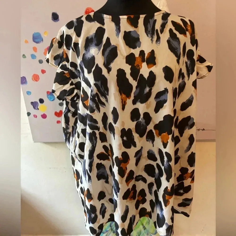 4XL-SHEIN ruffled sleeves animal print plus size top never worn. - Picture 4 of 9